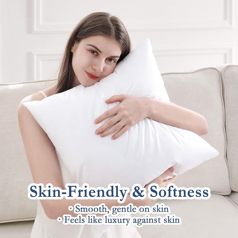 puredown ® 20x20 Outdoor Pillow Inserts, Set of 2, Fluffy Soft Water-Resistant Down Alternative Square Form Sham Stuffer for Porch Swing Sofa Couch Cushion Patio Furniture - Image 5